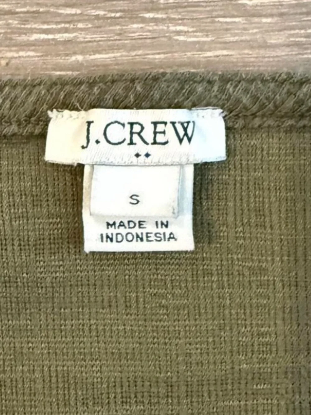 J. Crew Olive Front-Tie V-Neck Short Sleeve Top